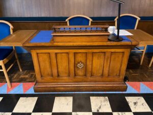 The Harwich Masonic Hall Secretary Table