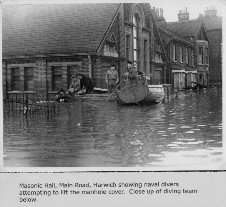 The Harwich Masonic Hall 1953 Great Flood Divers